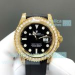 FH Factory Luxury Clone Rolex Gain Weight Yacht-Master 3235 Watch Gold Baguette Bezel 